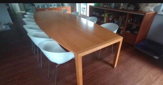 Image 1 of Very large maple design dining conference table solid 425 cm.
