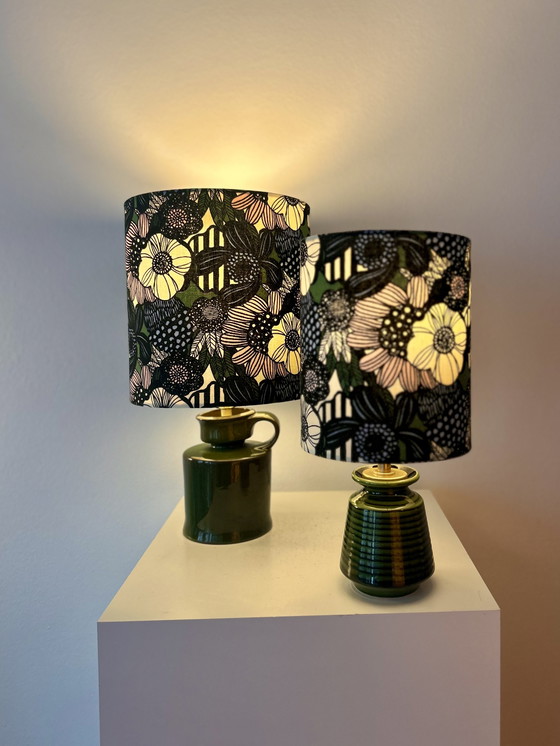 Image 1 of Modern, wireless lamp duo - upcycled from a vintage vase -