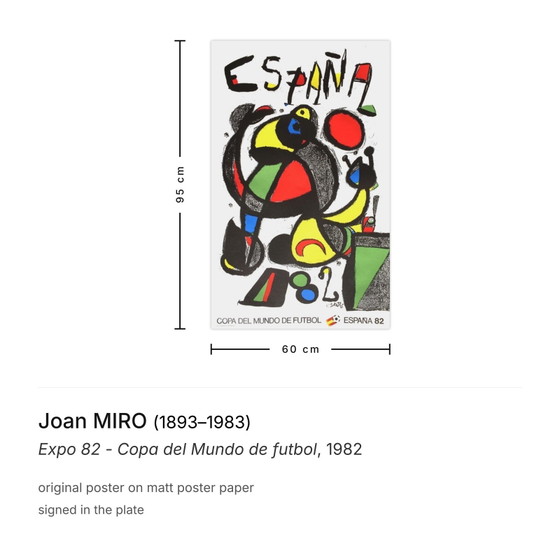Joan MIRO Poster Expo 82 - Copa del Mundo de Futbol – Paper (photo 3 of 5)