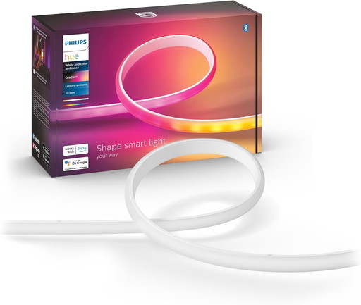 Philips Hue White and Color ruban LED gradient 2 mètres, compatible Bluetooth, fonctionne avec Alexa, Google Assistant et Apple