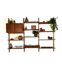 Vintage modular teak wall system, Denmark '60s