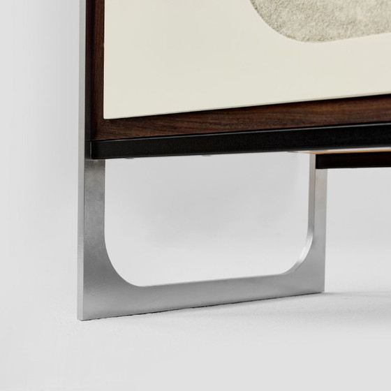 Image 1 of Vintage sideboard with relief surface, metal, Germany, 1960s