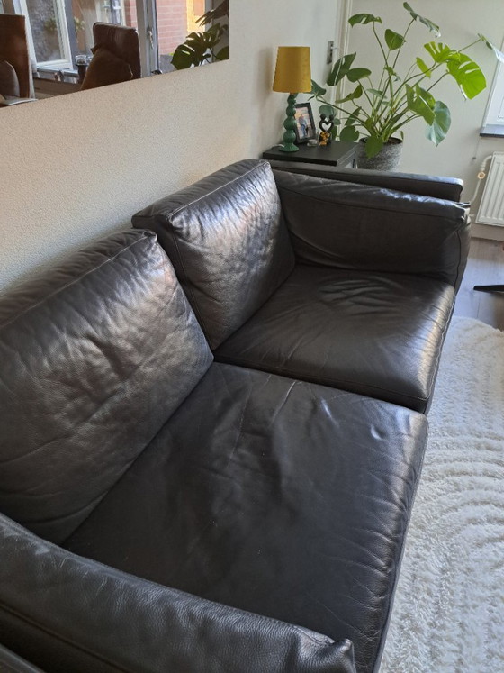 Image 1 of Divano di design in pelle marrone