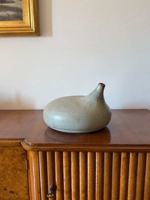 Mid-century organic modern gres vase, Franco Bucci Italy ca. 1970