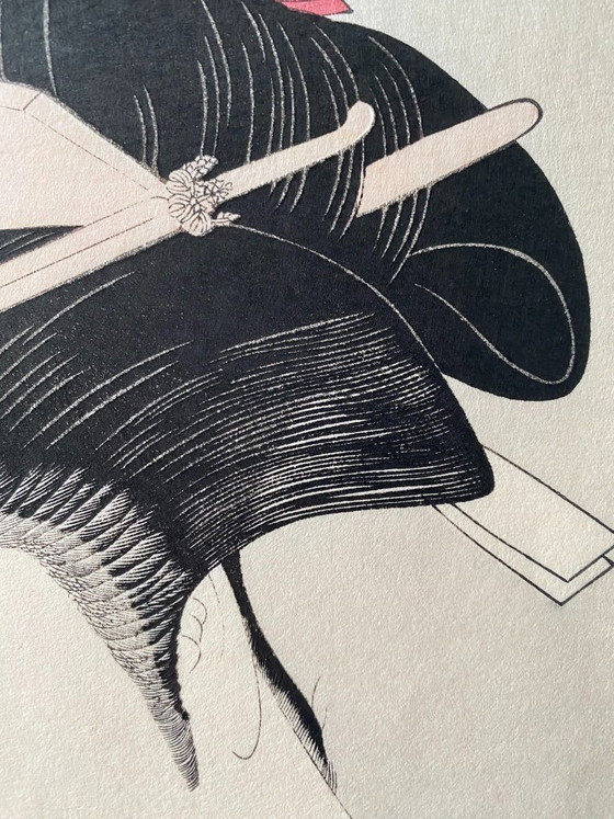 Image 1 of 歌麿筆Utamaro Hitsu as Sealed-From Six Houses of Yoshiwara-Publisher Omiya Gonkuro 1990