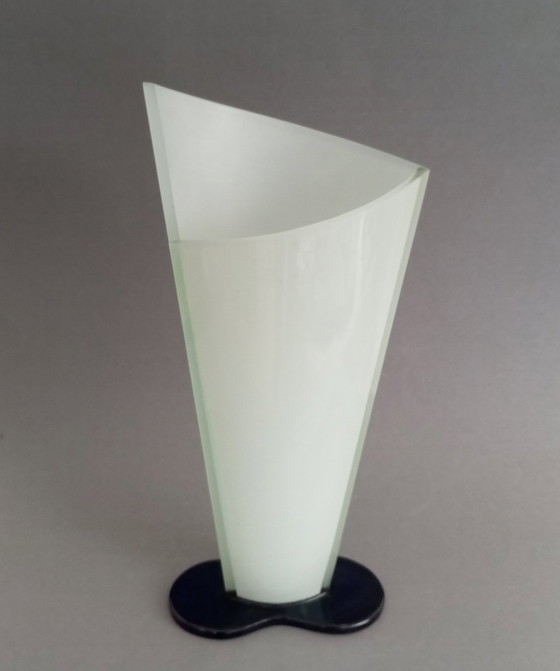 Image 1 of Ettore Sottsass vase en verre postmoderne "Lui" 1990 RSVP Italia Sottsass Associati