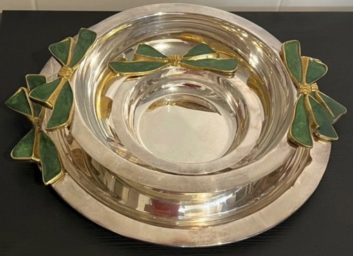 3 silver plated dishes