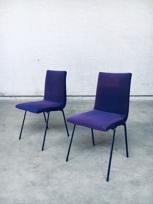Midcentury Modern Design ROBERT Chair set by Pierre Guariche for Meurop, Belgium 1950's