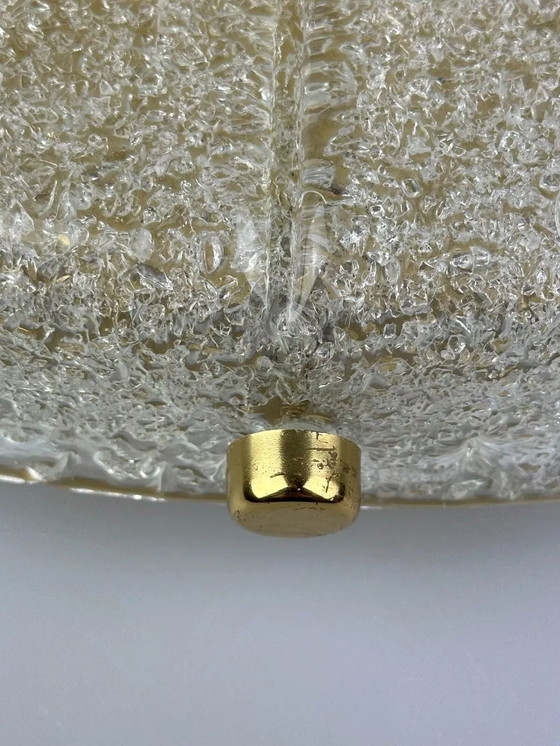 Image 1 of Lámpara de techo de los años 60 y 70, plafón empotrado de cristal de hielo Hillebrand