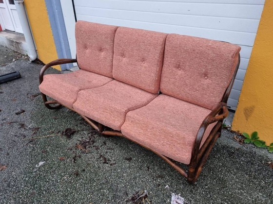 Image 1 of 1980 rattan living room