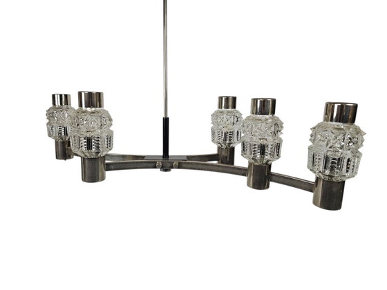 Image 1 of Attr. Staff Leuchten - lampadario - cromo - cristallo - Germania Ovest - anni '60