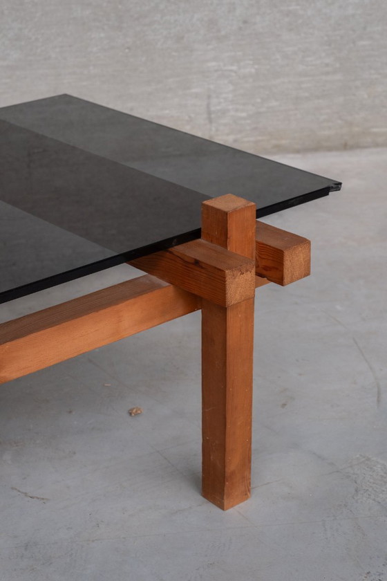 Image 1 of Tavolino da caffè di metà secolo in legno/smalto fumé