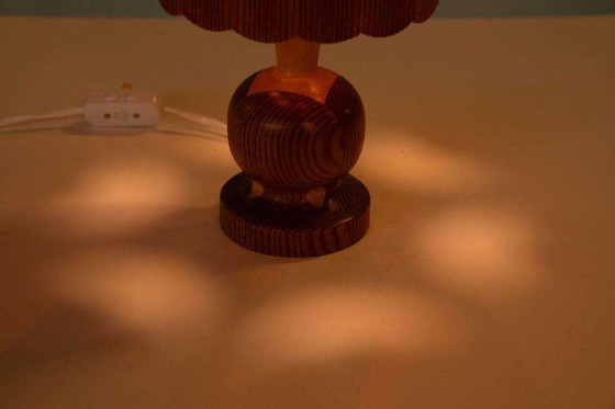 Image 1 of Vintage wooden floor lamp, pine Japandi table lamp 1960s