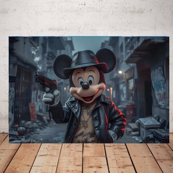 Image 1 of Photo imprimée sur plexiglass / Mickey à New York / Edition limitée / Street art / Decoration originale / Pop art / Graf