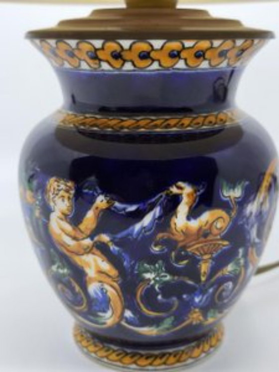 Image 1 of Lampe Manufacture de Gien Dekor Renaissance Frankreich Vintage