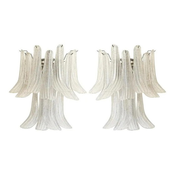 Image 1 of Murano glazen wandlampen van Simoeng, set van 2