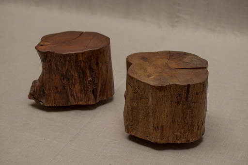 Brutalist tree trunk tables 1960s