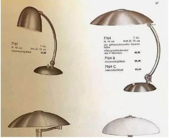 Image 1 of E. Hillebrand Bauhaus desk lamp model 7164, ca. 1930s. High-gloss polished brass.