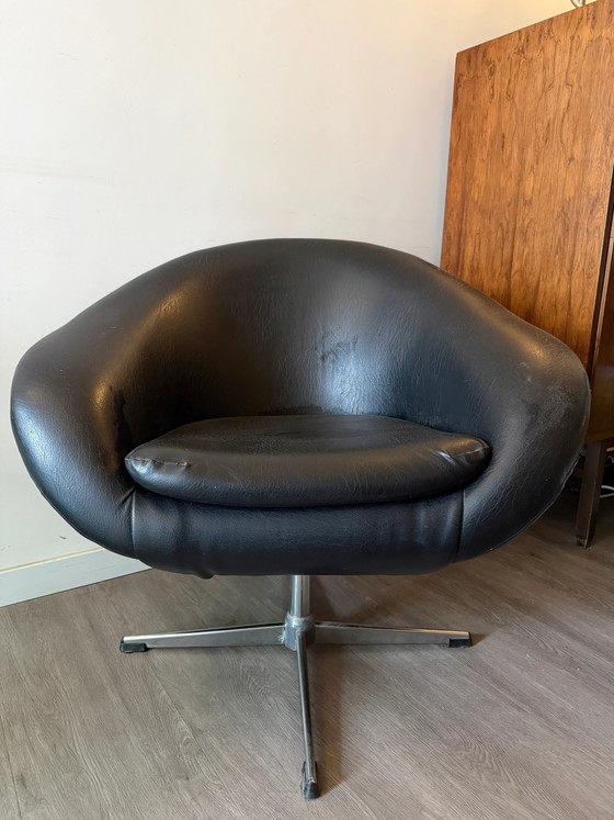 Rondo Drehbarer Wannenstuhl – Sessel, Metal, Chrome, Space Age (photo 6 of 6)