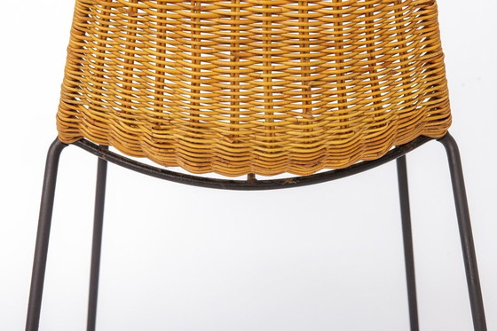 Image 1 of Set of 2 Gianfranco Legler Basket Chairs, 1950s Rattan Chairs, Mid Century Swiss Design, Metal & Wicker Chairs