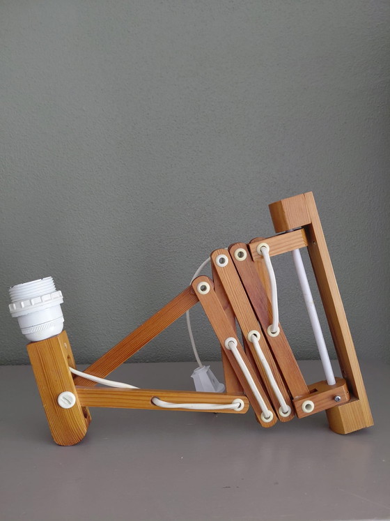 Image 1 of Pine accordion lamp scissor lamp