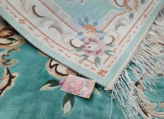 Image 1 of Hand-knotted Oriental Silk Carpet Aubusson Mint New 93x153cm