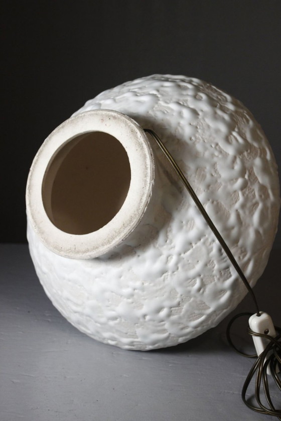 Image 1 of Large 42cm vintage brutalist ceramic lamp base from West Germany, 1960s