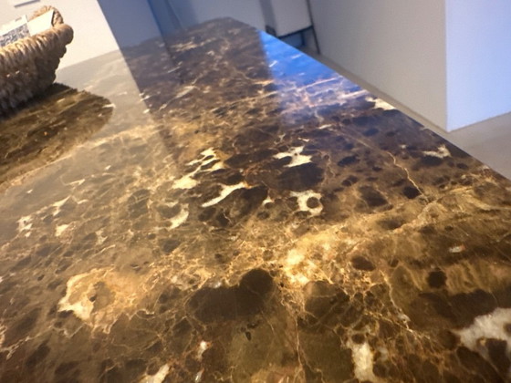 Image 1 of Table de salle à manger Poliform Concorde en marbre (table de designer italien)