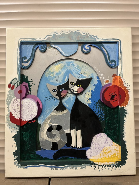 Bellissima opera d'arte di Rosina Wachtmeister, realizzata in 3D (vari strati di legno), 63 x 73 cm. – Wood (photo 2 of 9)