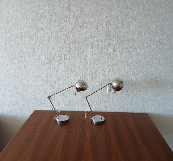 Image 1 of Eyeball Tafellampjes – Robert Sonneman Style - Vintage 