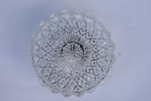 Vintage Deckenleuchte aus geschliffenem Glas