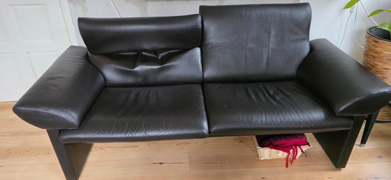 Image 1 of Dark brown leather 2-seater sofa De Sede