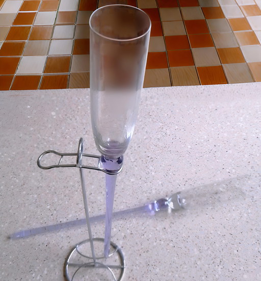 Set Of Two Zepter Magich Harmoniya Champagne Glasses And Holder