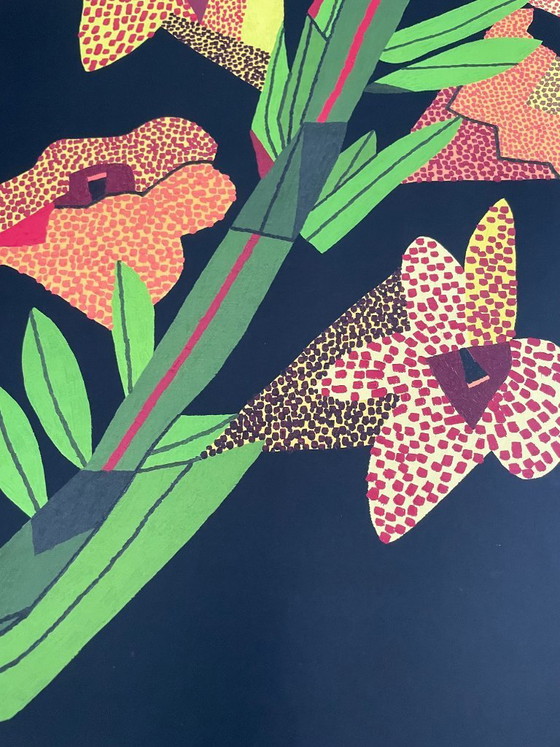 Image 1 of Jonas Wood, Yellow Flower with Lines 2, 2021, Copyright Jonas Wood, Printed in the USA