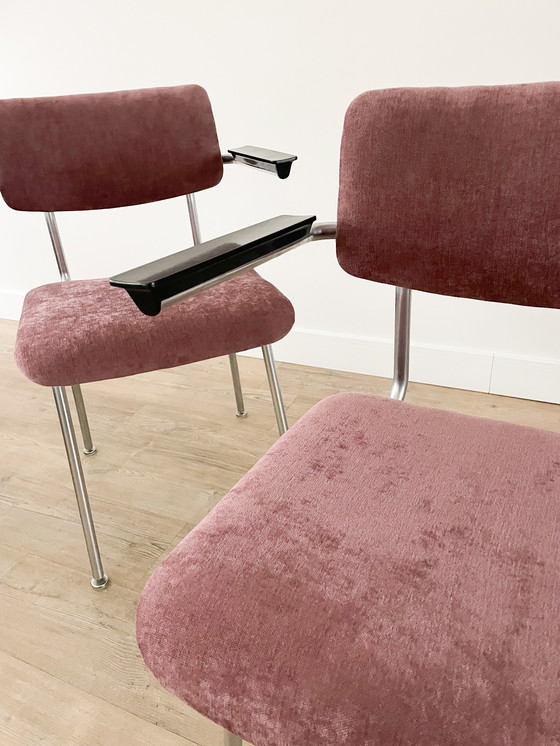 Image 1 of Sedia vintage con struttura tubolare - rivestita - stile Gispen - melanzana