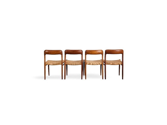 Image 1 of Ensemble de 4 chaises JL Mollers modèle 75 Niels Otto Møller en teck vintage