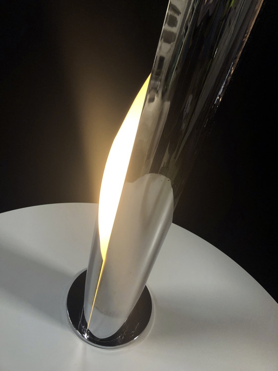 Image 1 of Vintage vloerlamp - Vlam - Roestvrij staal - Space Age - 1970