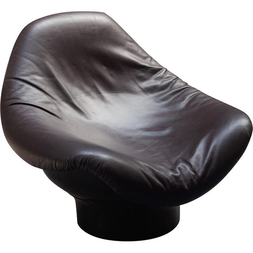 Fauteuil vintage Rodica en fibre de verre brun chocolat par Mario Brunu pour Comfort, Italie 1968