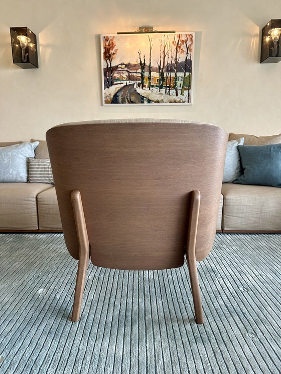Image 1 of Perrouin Scandinavian-style armchair and matching footstool