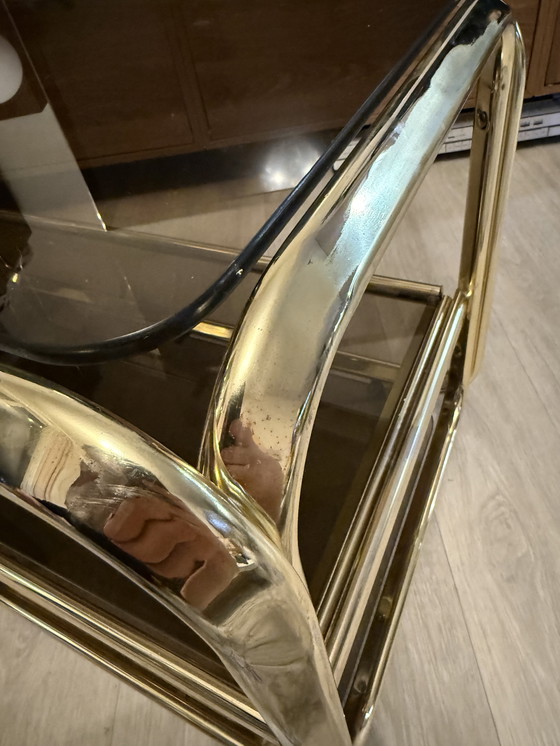 Image 1 of Barwagen vintage oro e vetro rauch | Reggenza di Hollywood degli anni '70