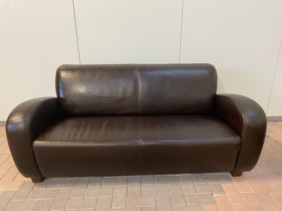 Image 1 of Divano in vera pelle marrone 3 + 2,5 posti