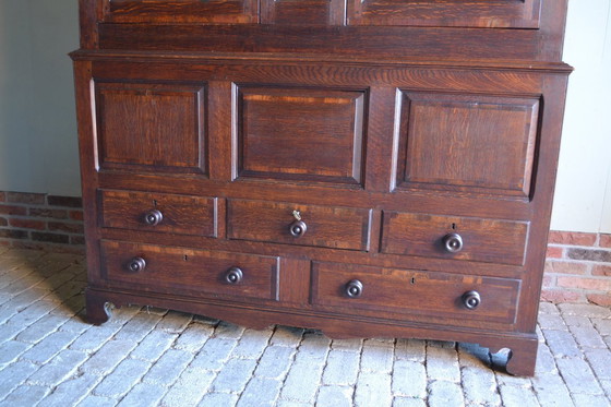 Image 1 of Antique oak wood cabinet, closet.