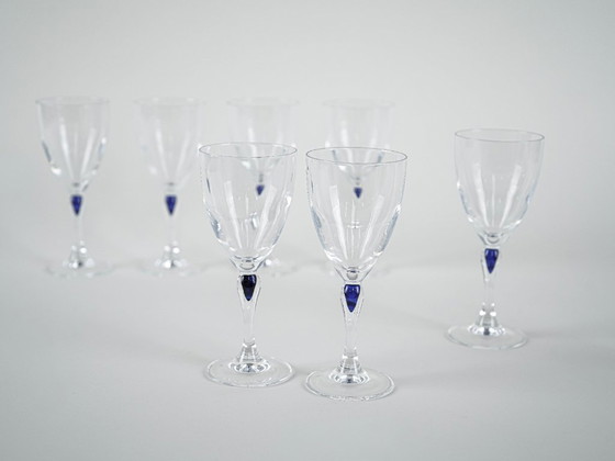 Image 1 of Servizio di bicchieri Venise Saphir, design francese, anni '70, prodotti da Cristal d'Arques