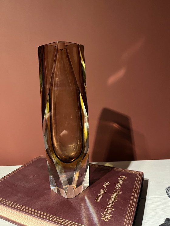 Image 1 of Flavio Polli Mandruzatto vase Sommerso technique midcentury