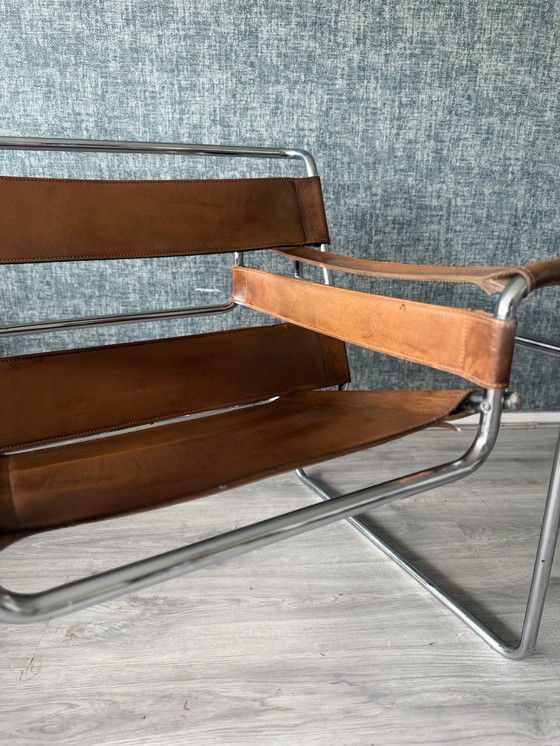 Image 1 of Sedia vintage "Wassily", pelle color cognac, Italia, anni '70