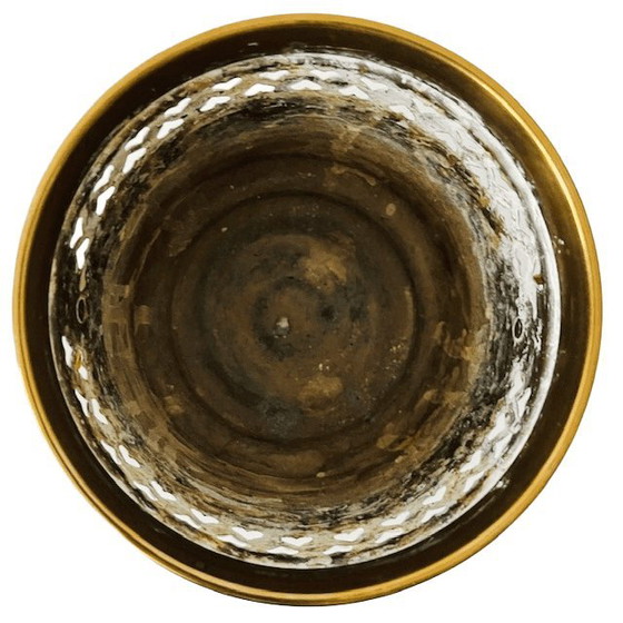 Image 1 of Vaso da fiori vintage in ottone dorato con cuori, anni '50