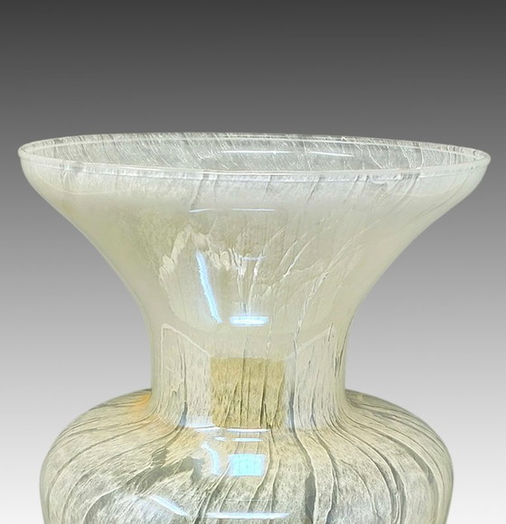 Image 1 of 1970s Luxury handcrafted Green Vase in Murano glass by Maestro del Vetro. Made in Italy