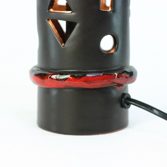 Image 1 of Table lamp made of Fat Lava ceramic. Western Germany Design.