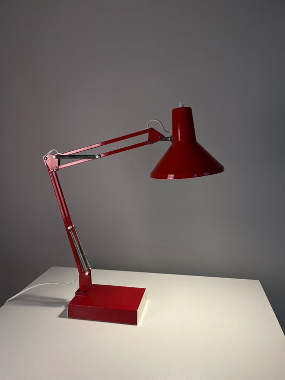Image 1 of Vintage 1980s Red Articulated Architect Lamp