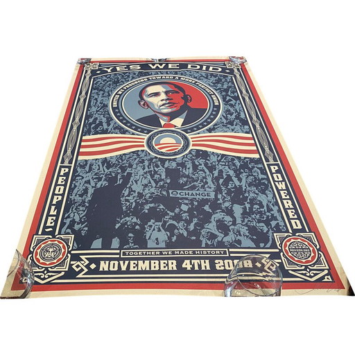 Vintage Präsident Barack Obama handgefertigtes Poster von Shepard Fairey, 2008